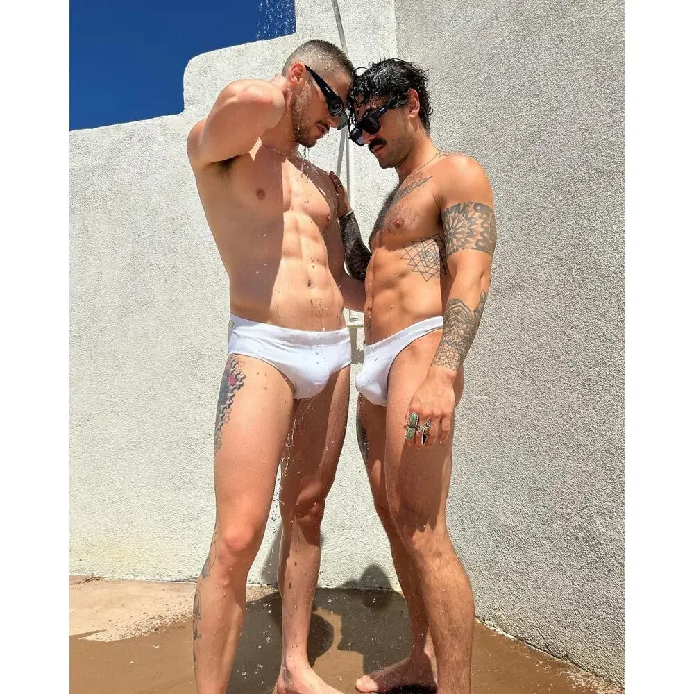 Charlie By MZ Mens Classic Body Swim Thong Color White Size Large